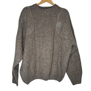 Orvis Deadstock Mens Pure Chunky Wool Elbow Patch Sweater Size XXL Brown NEW